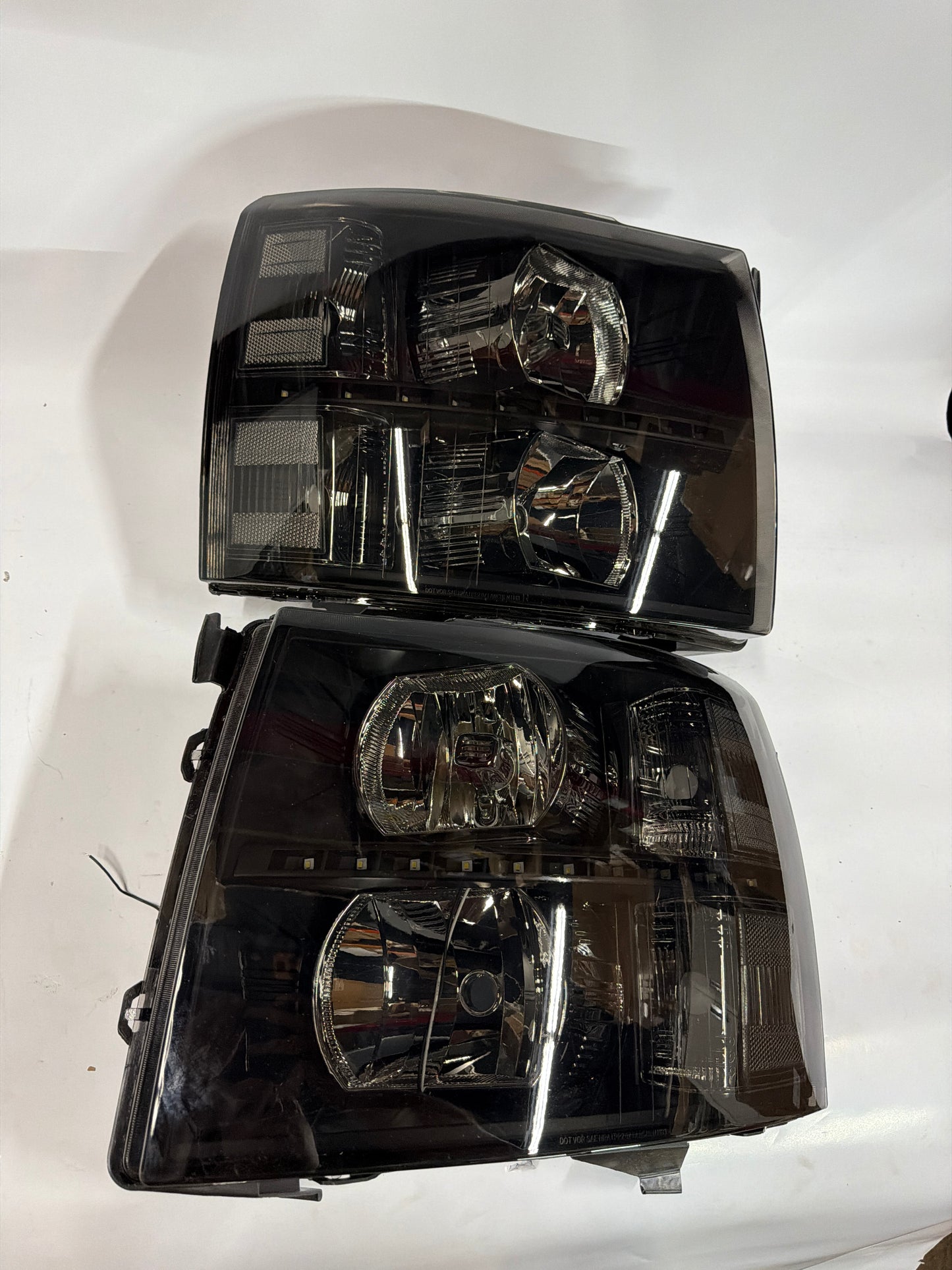 CHEVY SILVERADO LED BLACK SMOKED CLEAR HEADLIGHTS FOR 2007 TO 2013