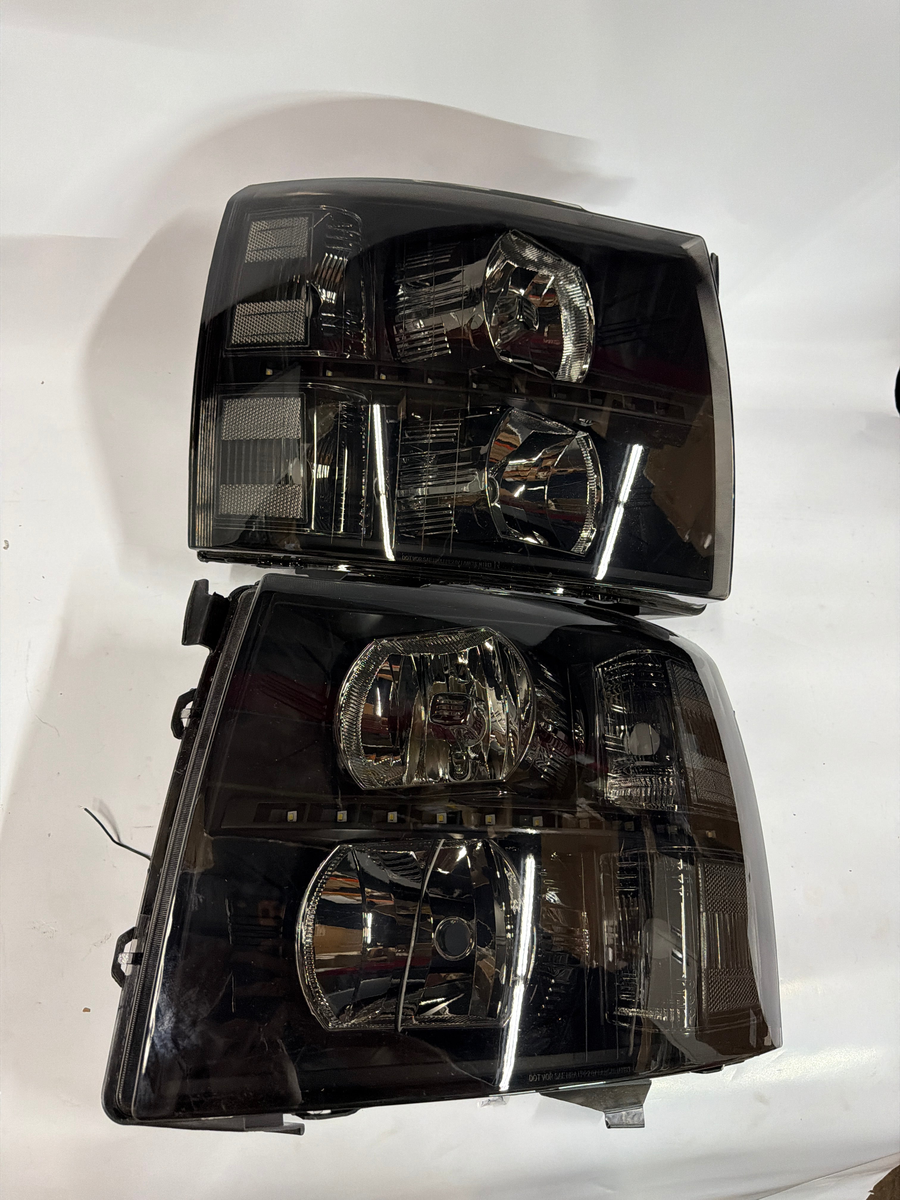 CHEVY SILVERADO LED BLACK SMOKED CLEAR HEADLIGHTS FOR 2007 TO 2013