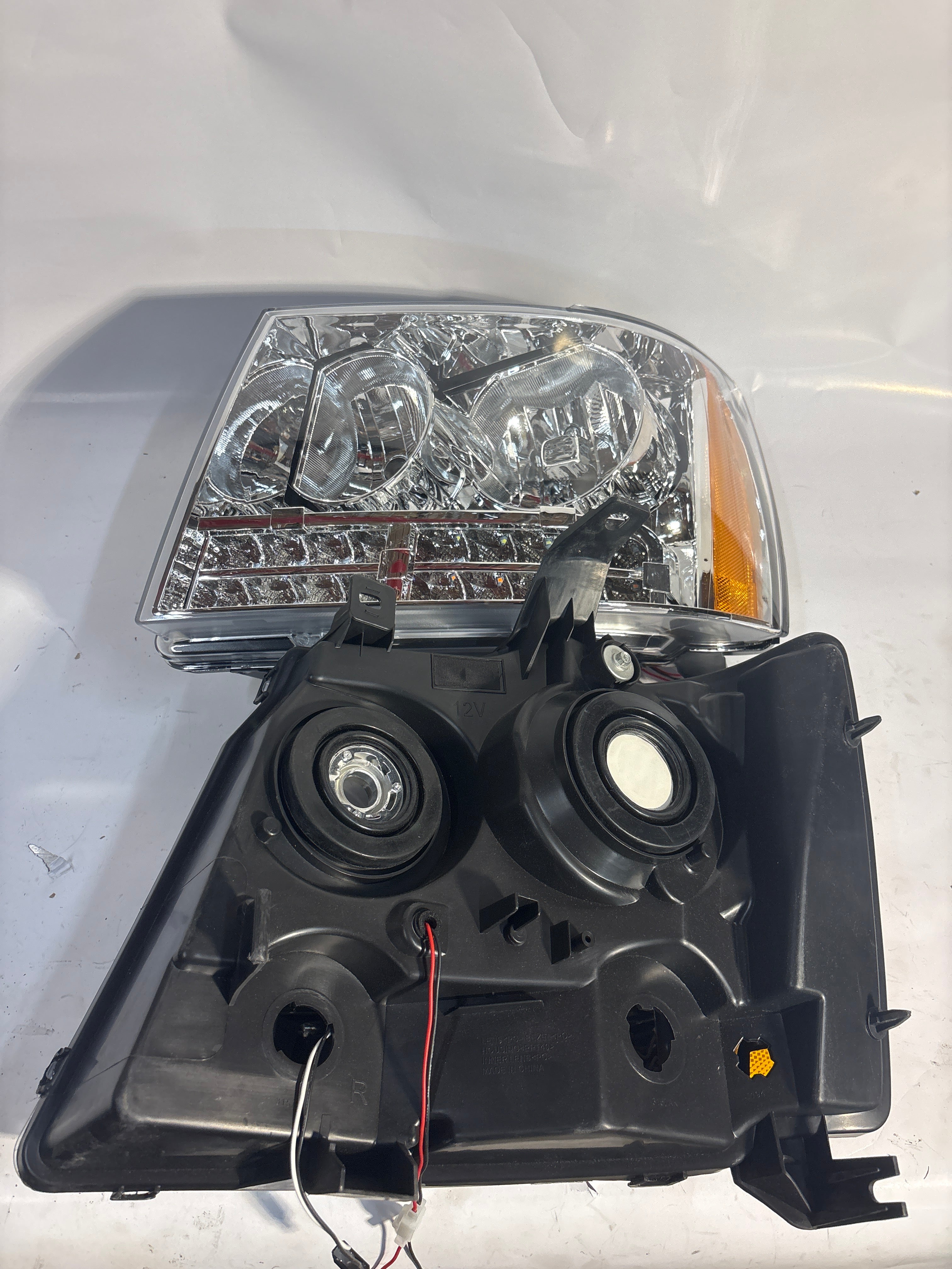 07-14 Chevy Tahoe Chrome Amber LED Headlights Plug N Play