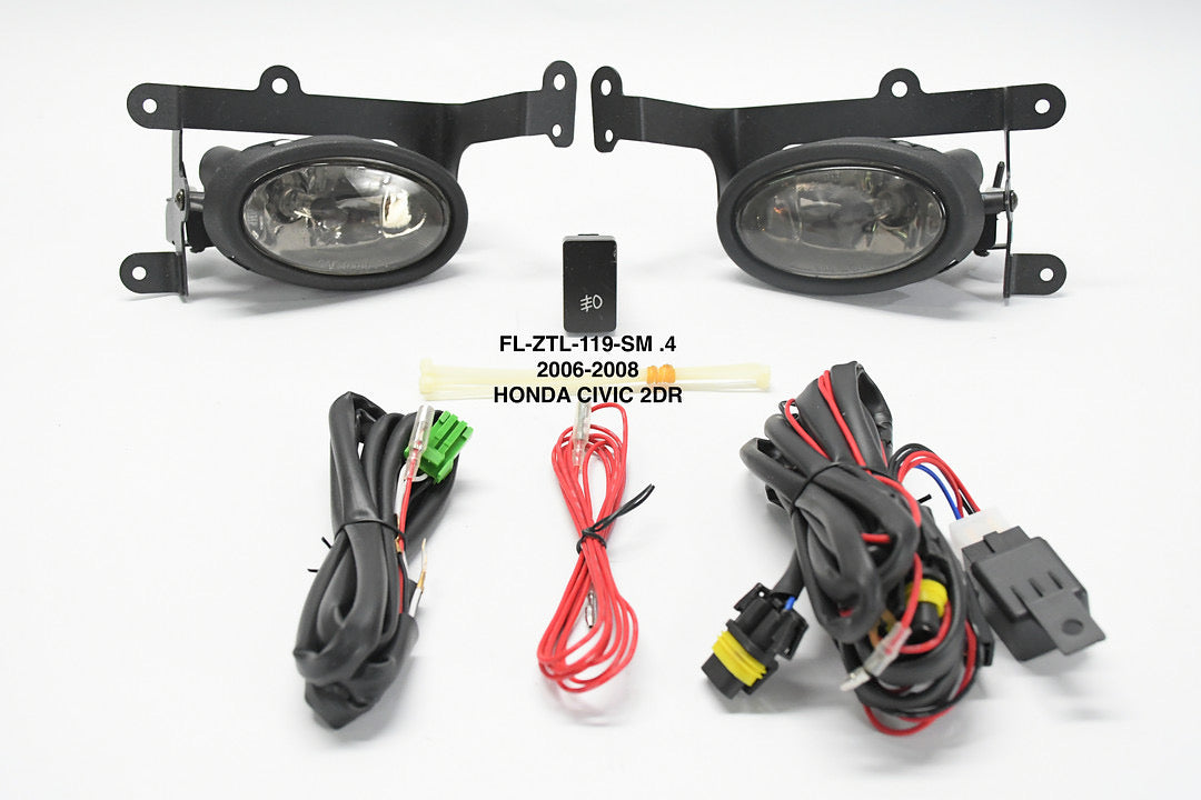 FRONT BUMPER FOG LIGHT ENHANCE VISIBILITY COMPATIBLE WITH 06-08 CIVIC 2-DOOR