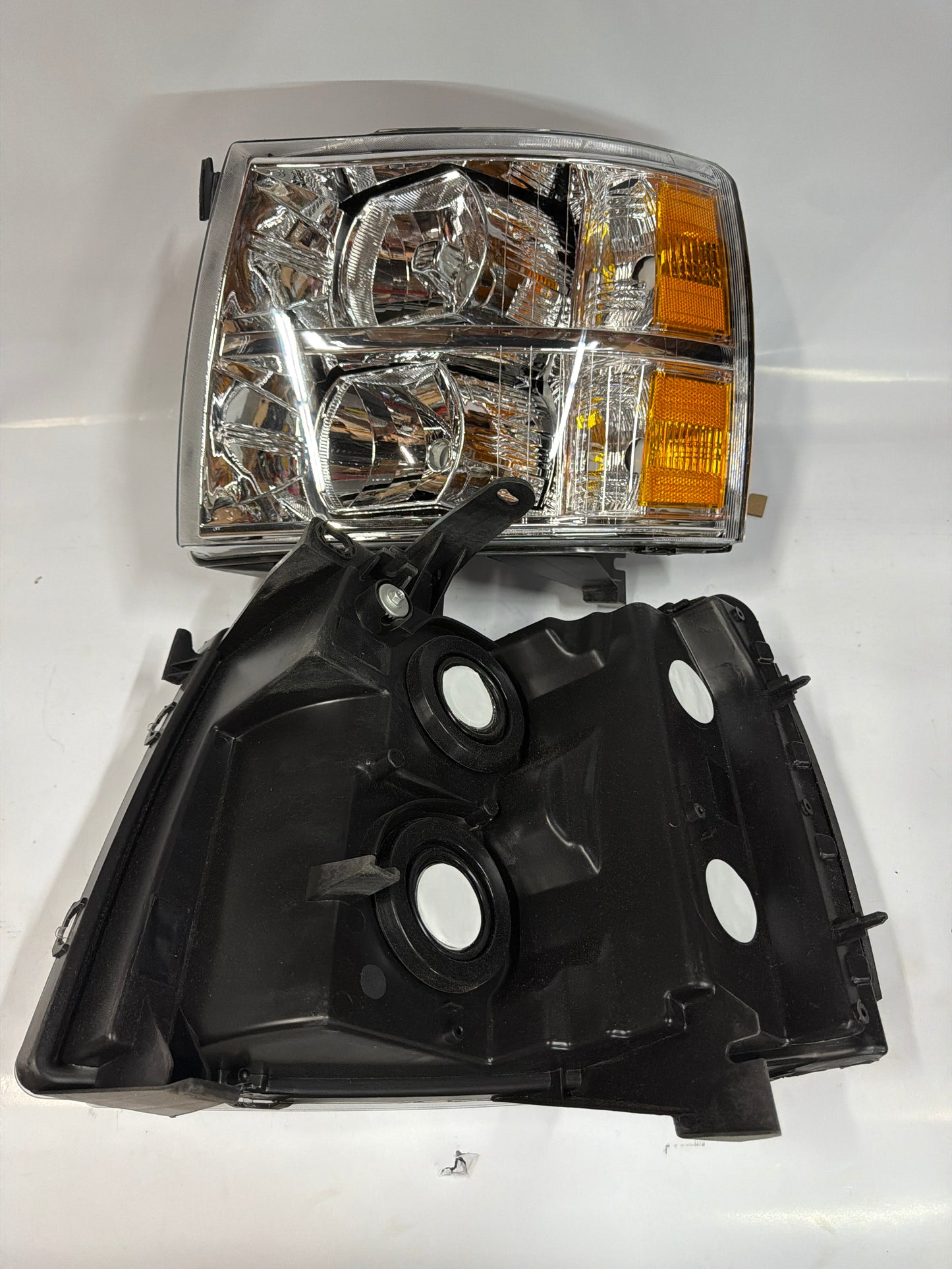 CHEVY SILVERADO CHROME AMBER HEADLIGHTS FOR 2007 TO 2013