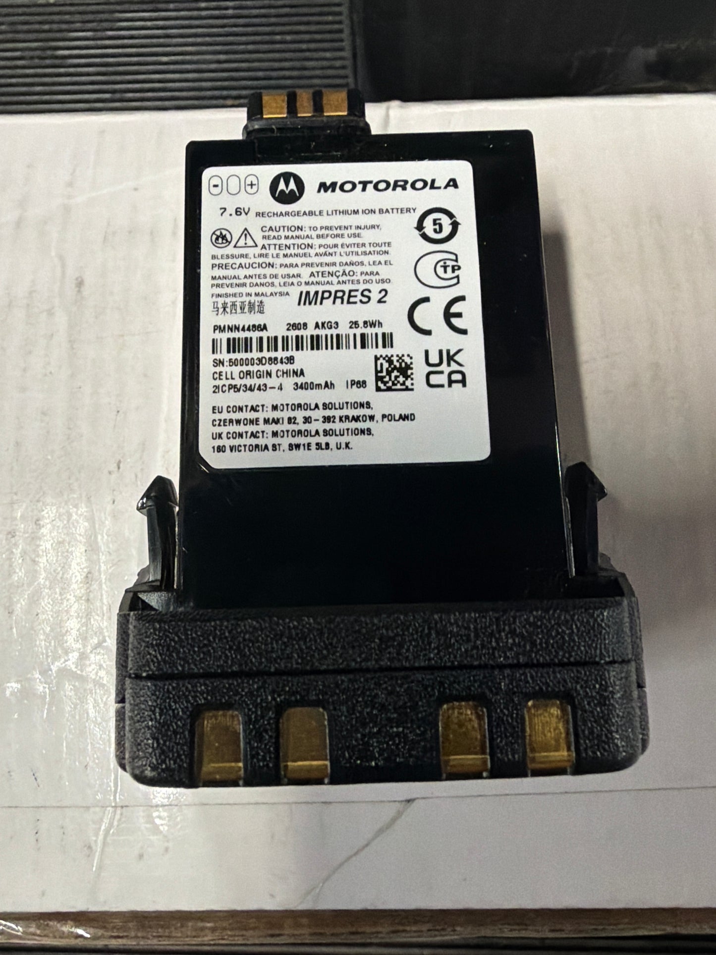 PMNN4486A IMPRES 2 Li-Ion Battery 3400 mAh, IP68, -20C