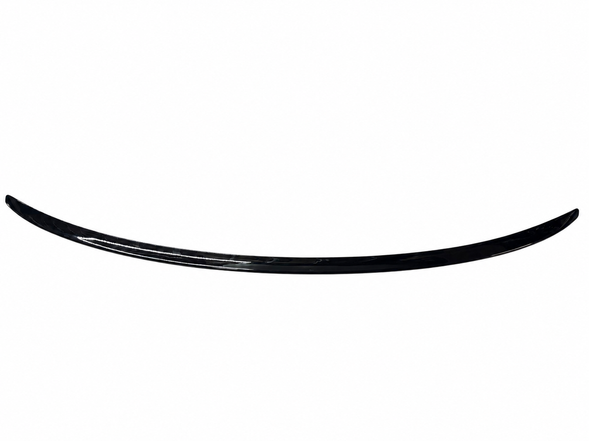Gloss black rear trunk spoiler front view