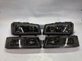 03-06 CHEVY SILVERADO SMOKED CLEAR HEADLIGHTS LED 3D
