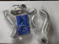 BOPP-MR290 actual silver aluminum intercooler pipes, blue silicone couplers and black clamps, layout 1