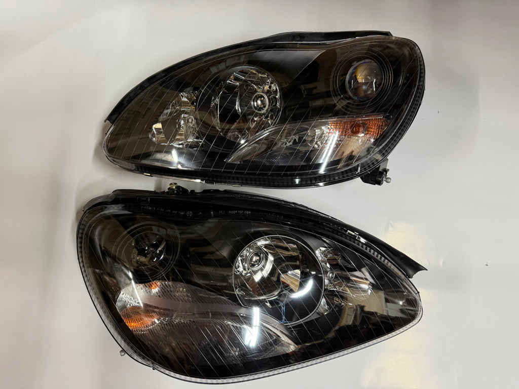 00-06 MERCEDES BENZ S430 S500 S600 BLACK CLEAR HOUSING HEADLIGHTS