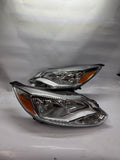 12-14 FORD FOCUS chrome amber pair of headlights