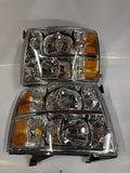 CHEVY SILVERADO CHROME AMBER HEADLIGHTS FOR 2007 TO 2013