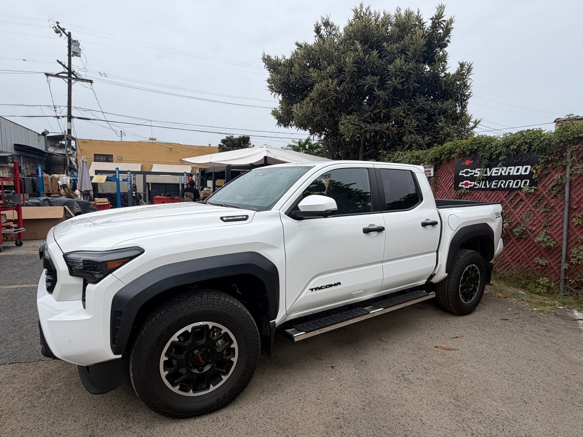 24+ TOYOTA TACOMA “8017” STYLE CHROME/ BLACK RUNNING BOARDS