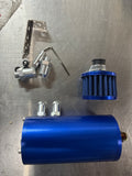 DNA Motoring Universal Blue Aluminum Oil Catch Can Kit with Breather - PT-ZTL-9044-LB