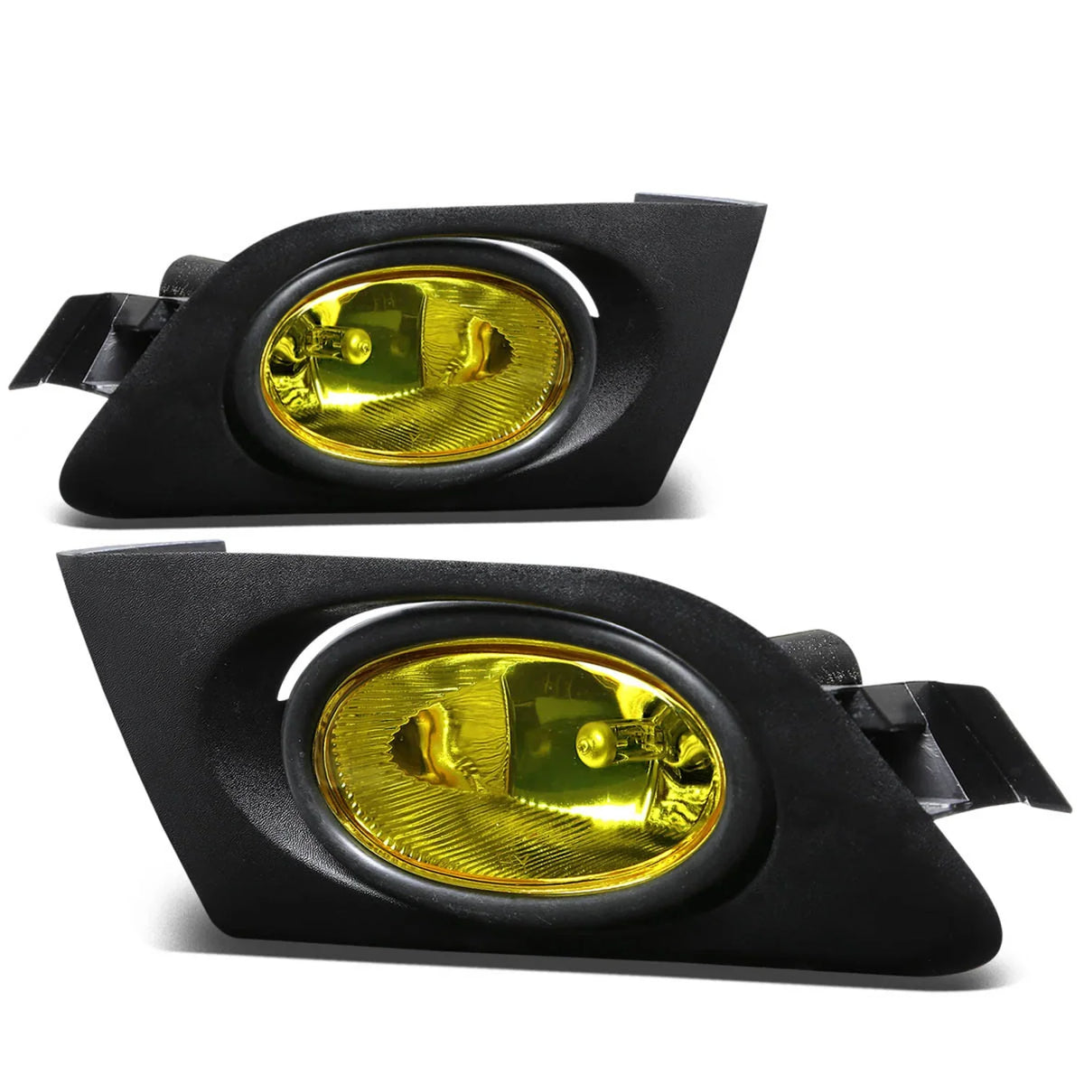 FL-HC01-AM Honda Civic amber fog light pair black bezels exact product image