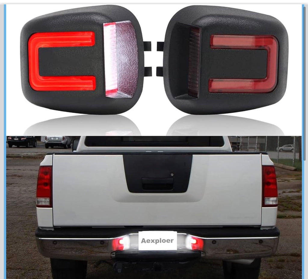 LED License Plate Lights Tag Lights Compatible with Frontier 07-2019, for Titan/Xterra 2007-2015,for Armada 2008-2015,for Equator 2009-2012 18 SMD 6500K White Red LED Tag Lights LPL-TIT07LED-V2-VS