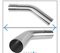 45 DEGREE DIY CUSTOM MANDREL EXHAUST TUBING, 3" OD, STAINLESS STEEL,UNIVERSAL FIT,POLISHED FINISH