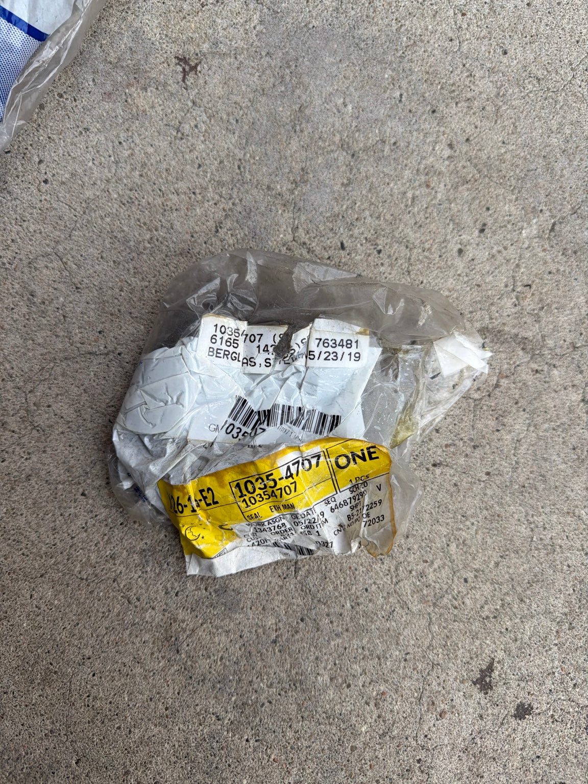 Actual received GM 10354707 factory label