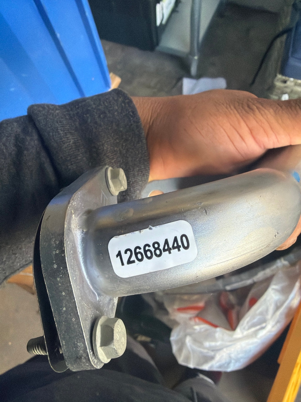 Actual GM 12668440 water pump inlet pipe part number and flange detail