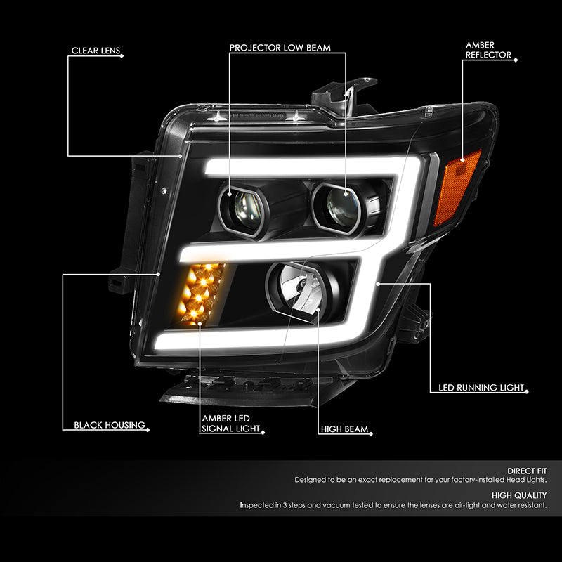 DNA Motoring HL-LB2-NT16-BK-AM headlight detail