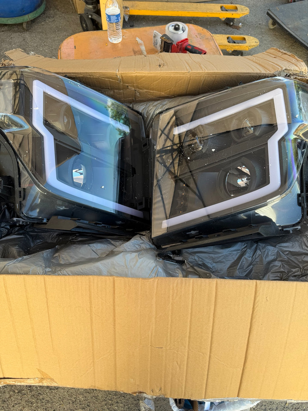 Actual black clear headlight pair