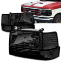 1992–1996 Ford F-Series/Bronco smoked clear six-piece headlight kit — supplier catalog photo 1