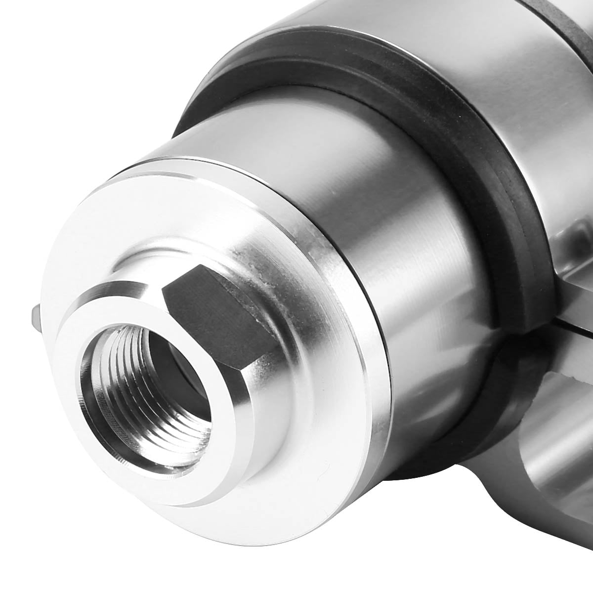 DNA Motoring IFF+C-SL 30 micron silver aluminum inline fuel filter with AN6 AN8 AN10 fittings, product photo 3