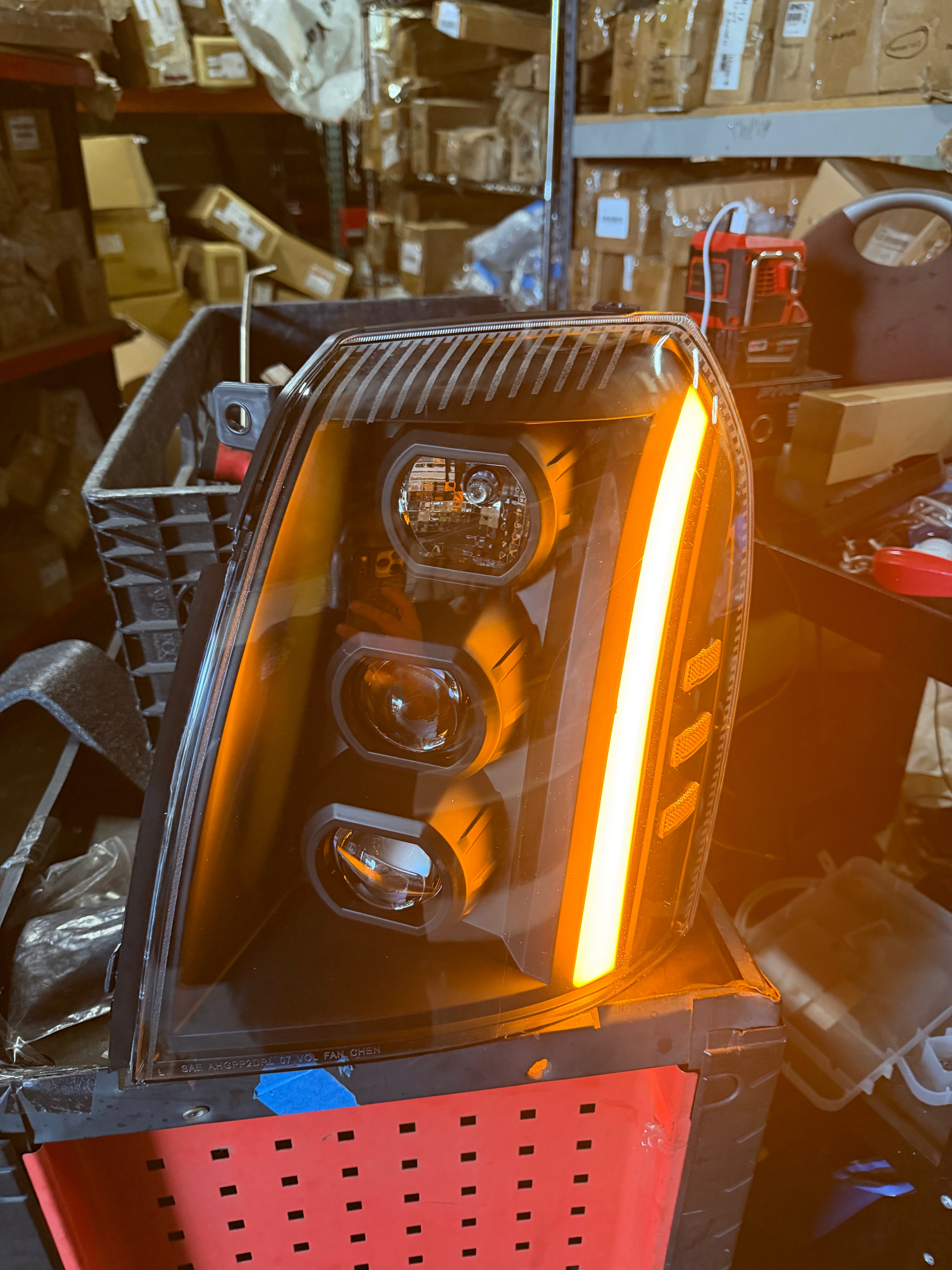 AS IS Final Sale LED Switchback Headlights 07-14 Cadillac Escalade ESV, EXT loose housing right side