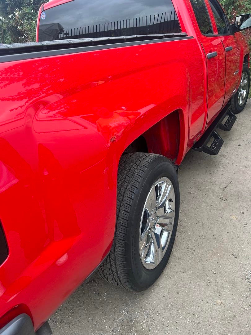 07-18 Chevrolet Silverado GMC Sierra crew cab 4dr off-road running boards steppers Estribos black heavy duty powder coat