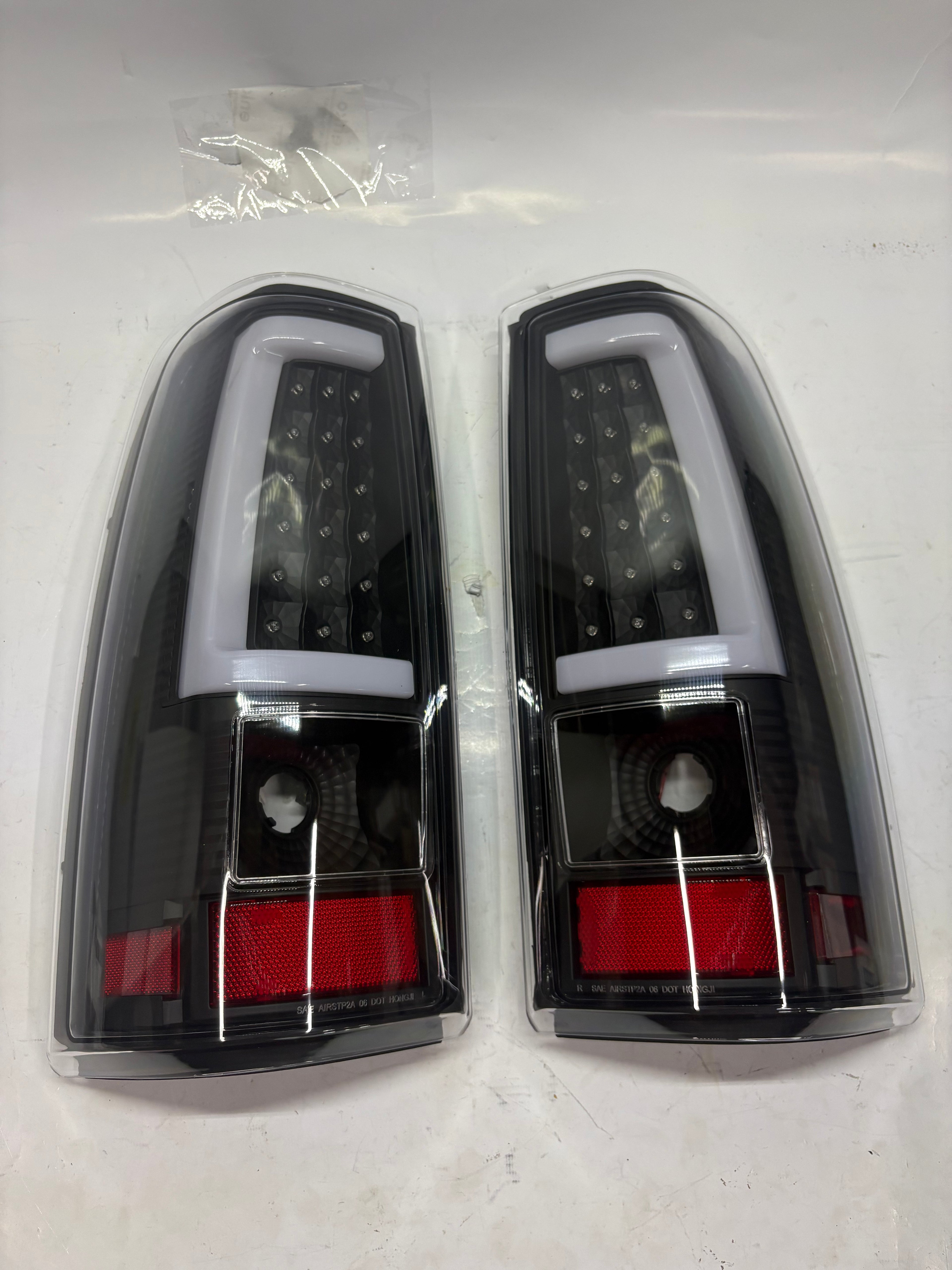 Black LED Tail Lights For 03-06 Chevy Silverado GMC Sierra 1500 2500HD 3500