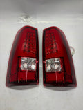 03-06 Chevy Silverado GMC Sierra red led taillights brake lamps pair