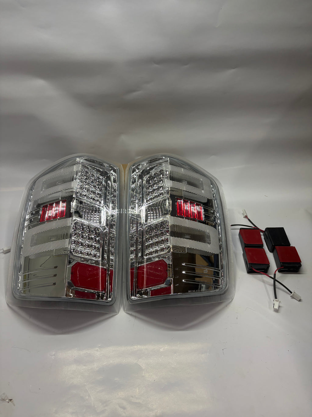 14-18 CHEVY SILVERADO LED CHROME CLEAR TAILLIGHTS