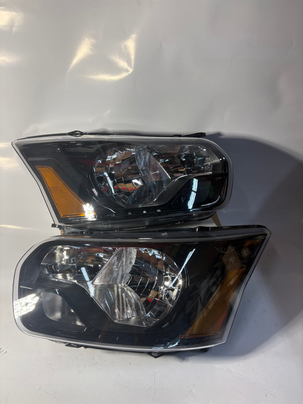 Refurished 15-23 Ford Transit 150 250 350 Black Amber Factory Style Headlights