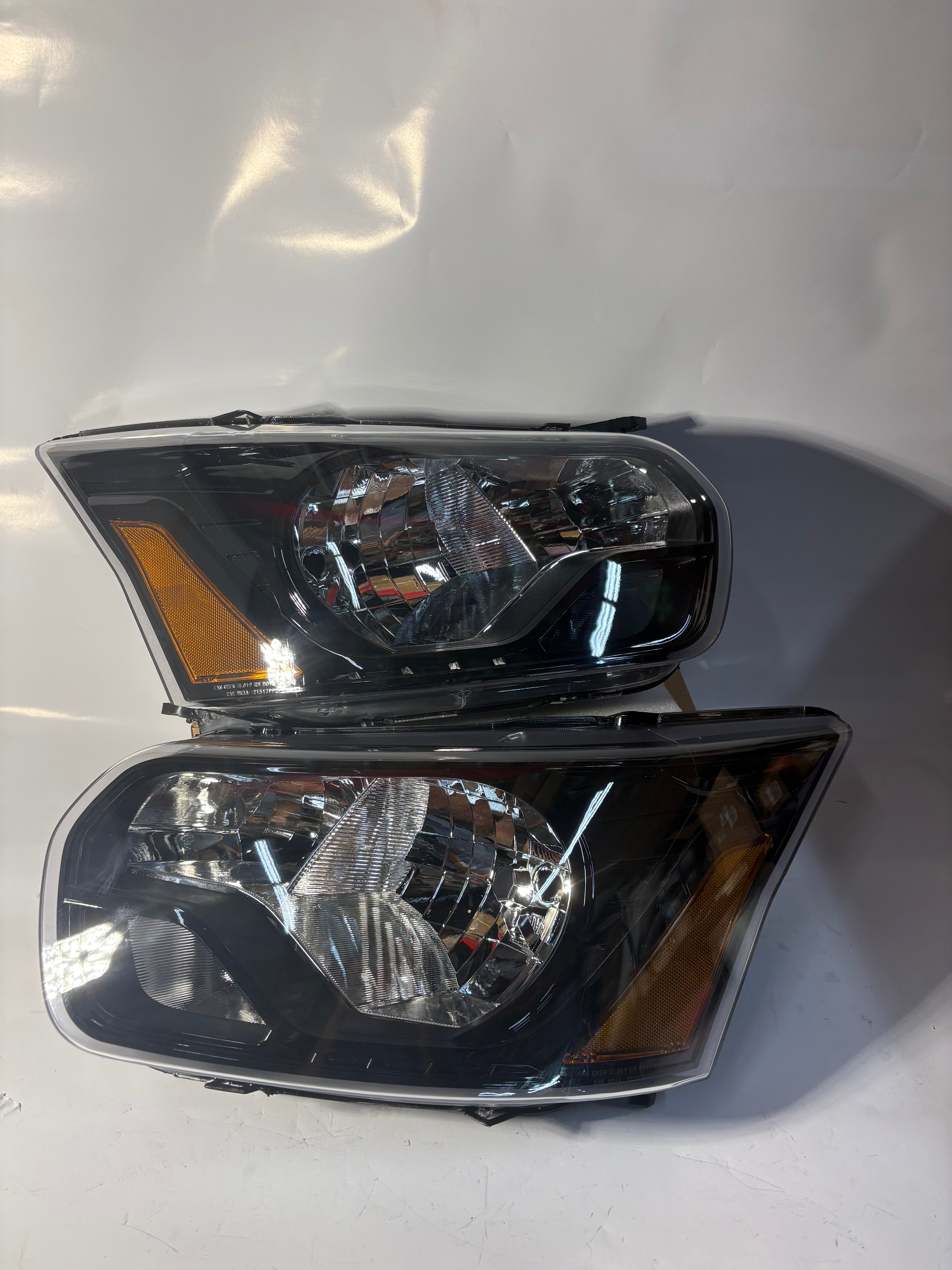 Refurished 15-23 Ford Transit 150 250 350 Black Amber Factory Style Headlights