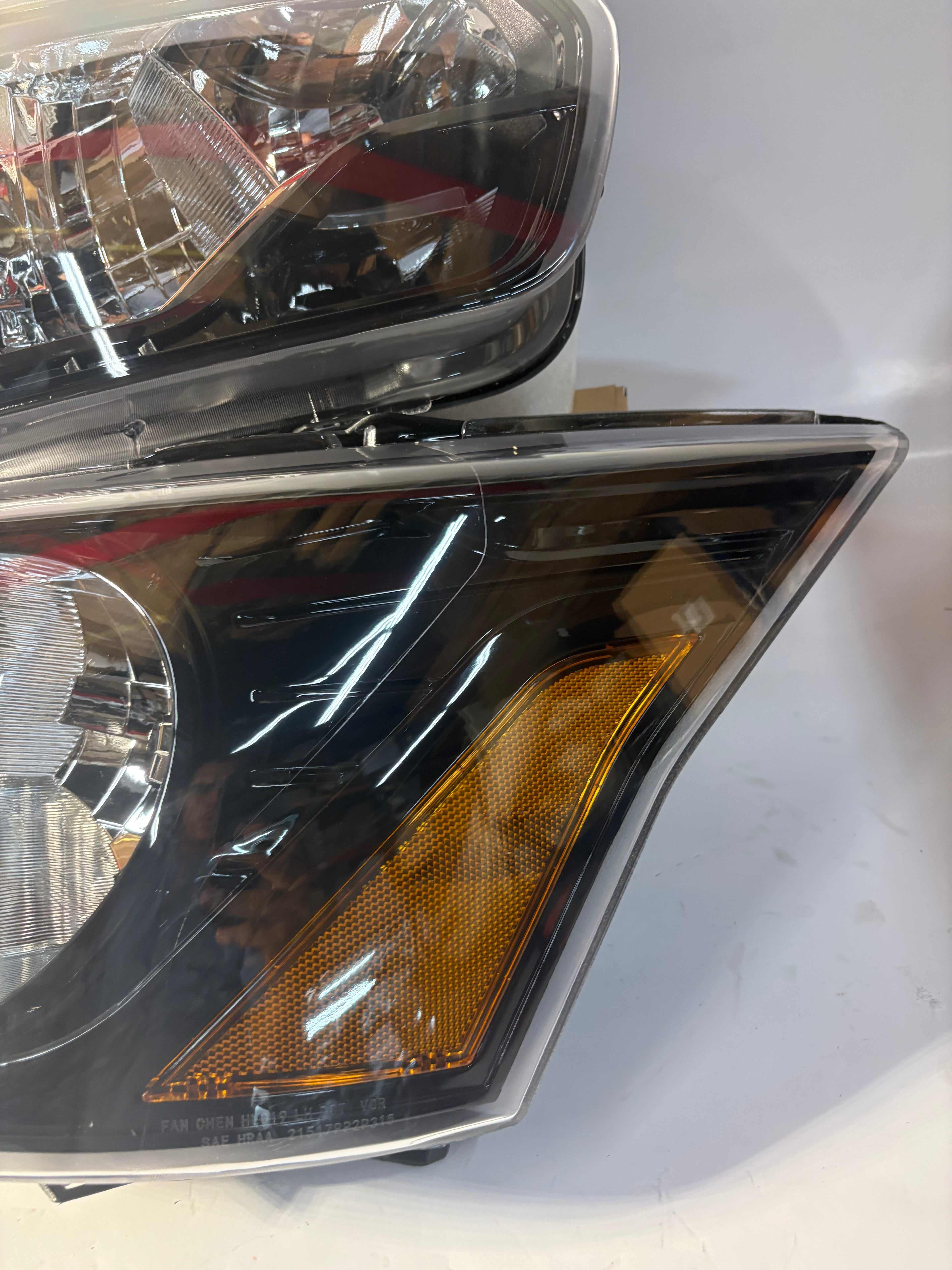 Refurished 15-23 Ford Transit 150 250 350 Black Amber Factory Style Headlights