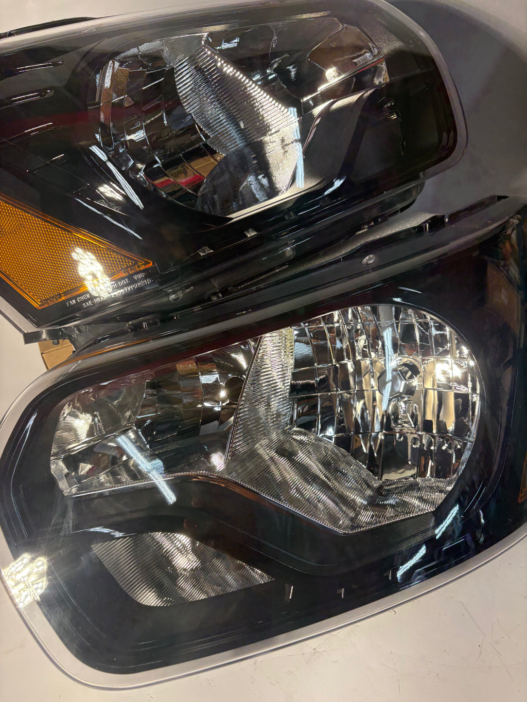 Refurished 15-23 Ford Transit 150 250 350 Black Amber Factory Style Headlights