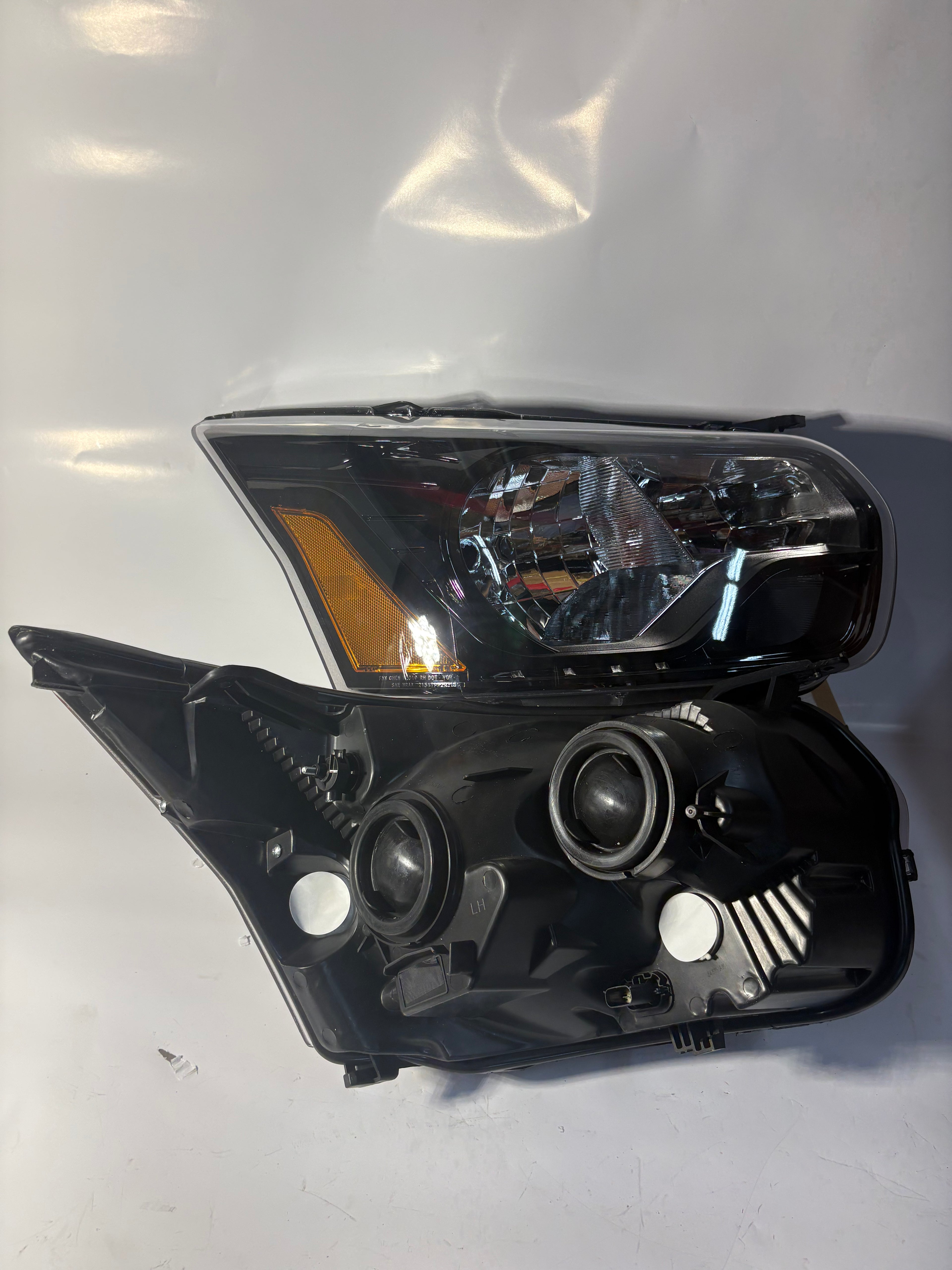 Refurished 15-23 Ford Transit 150 250 350 Black Amber Factory Style Headlights