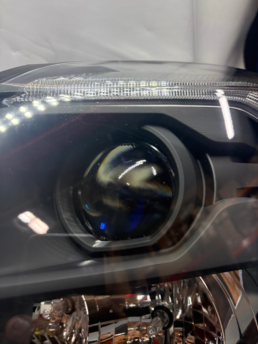 15-20 GMC Yukon Black Housing Factory Style LED Bar Projector Headlights