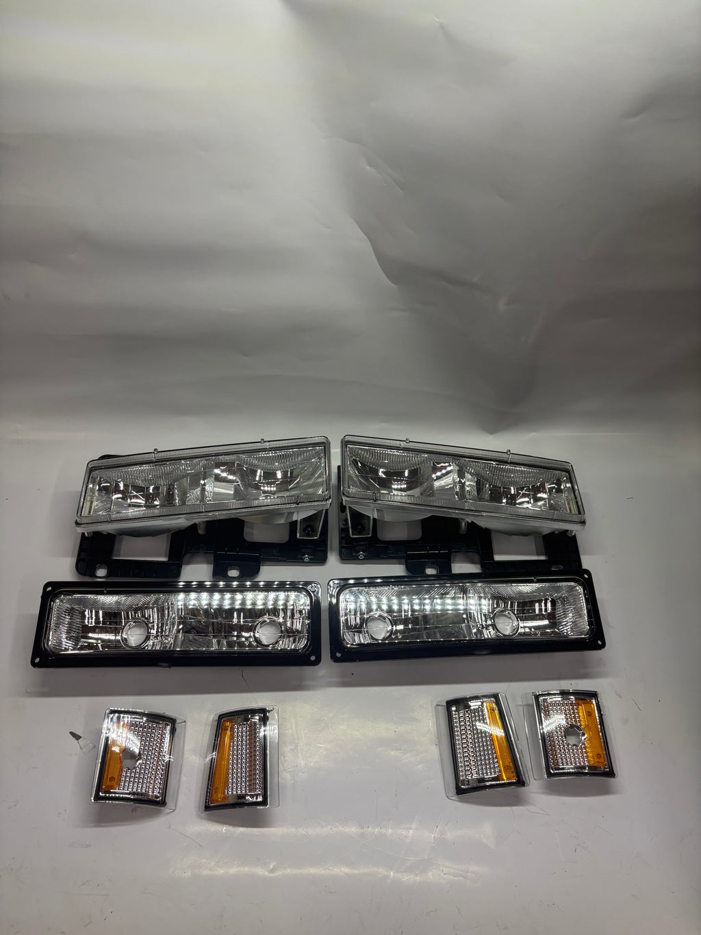 1995-2000 GMC Yukon, Chevrolet/GMC C/K series trucks/Suburbans Chrome Amber Headlights