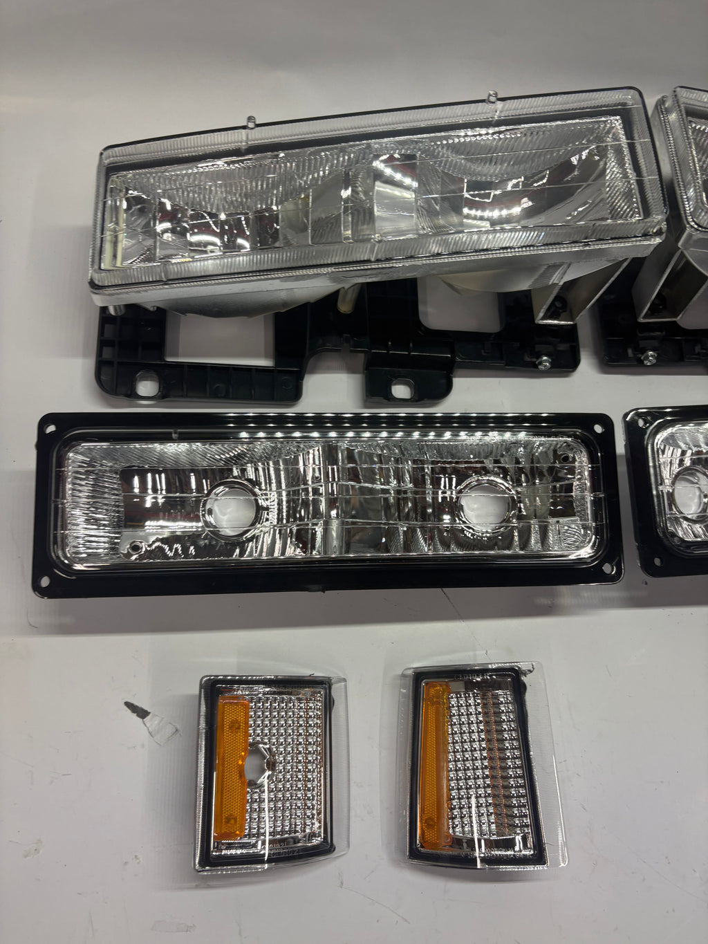 1995-2000 GMC Yukon, Chevrolet/GMC C/K series trucks/Suburbans Chrome Amber Headlights