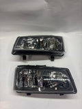 03-06 CHEVY SILVERADO TOPS ONLY BLACK CLEAR HEADLIGHTS