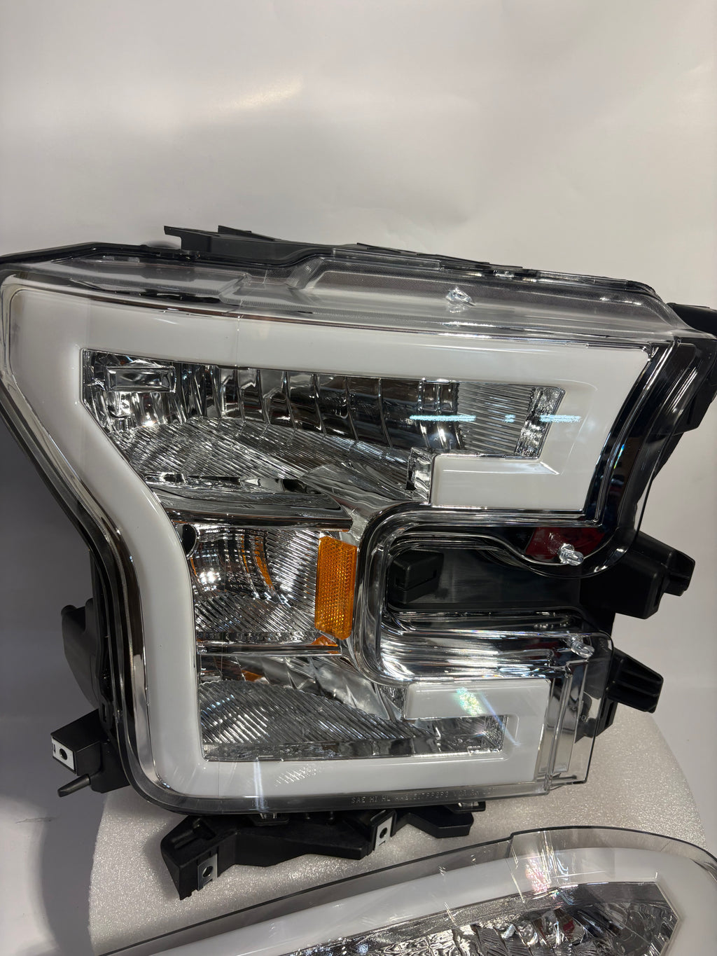 15-17 Ford F-150 Chrome Amber LED Headlights Plug N Play