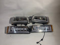 HL-HP8-CSIL03-4P-CH-AM-ASIS 03-06 Chevy Silverado Chrome Amber Fully LED Halogen Headlights Loose Housing