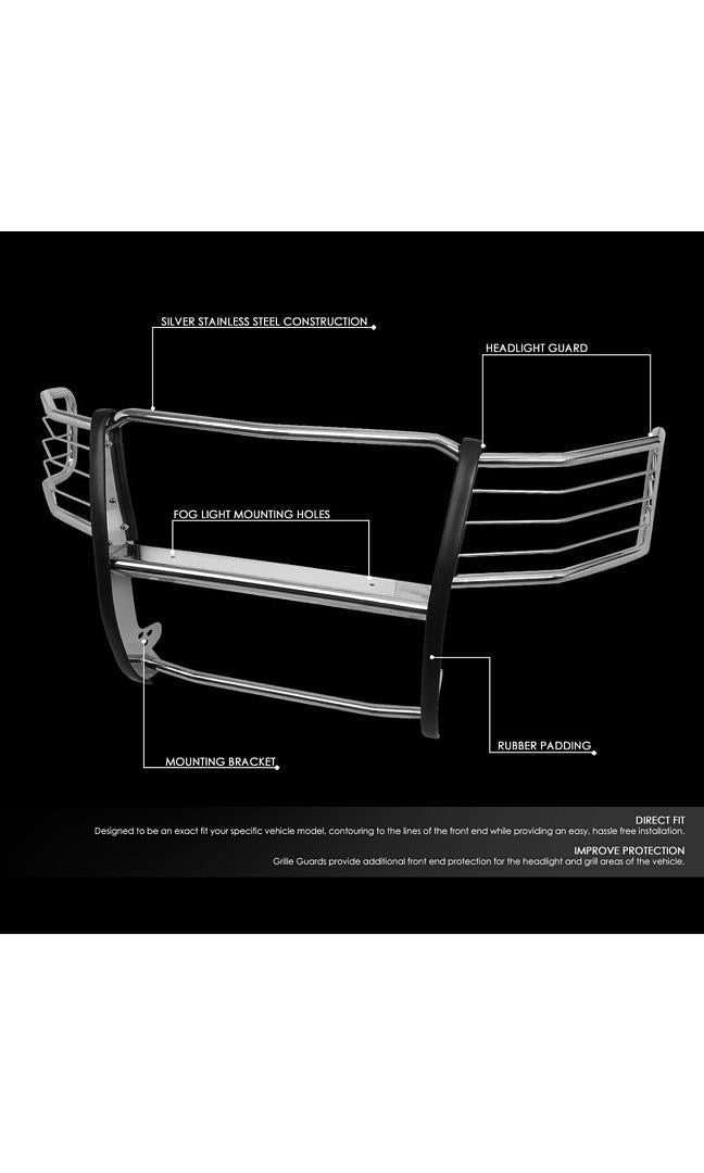 Stainless Steel Front Bumper Brush Grille Guard 11-14 Silverado 2500HD/3500HD GRILL-G-076-SS
