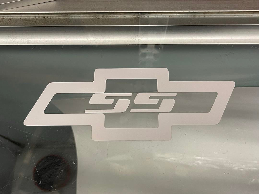 8x3.5 inches white chevy SS decal sticker vinyl