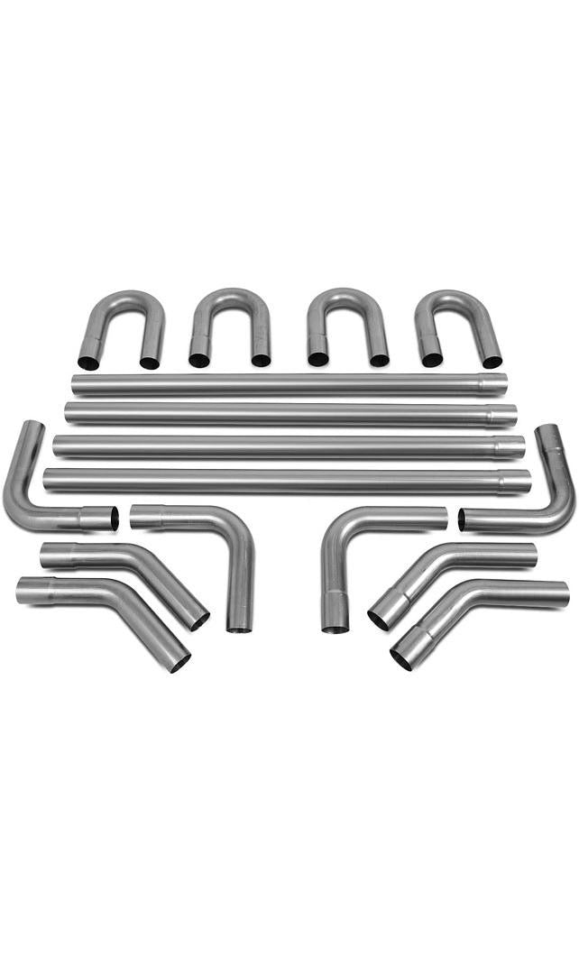 16PCS 2.25 INCHES OD DIY CUSTOM MANDREL EXHAUST PIPE KIT STRAIGHT & BEND