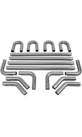 16PCS 2 INCHES MILD STEEL DIY CUSTOM EXHAUST TUBING MANDREL BEND PIPES STRAIGHT & U-BEND KIT, UNIVERSAL FIT