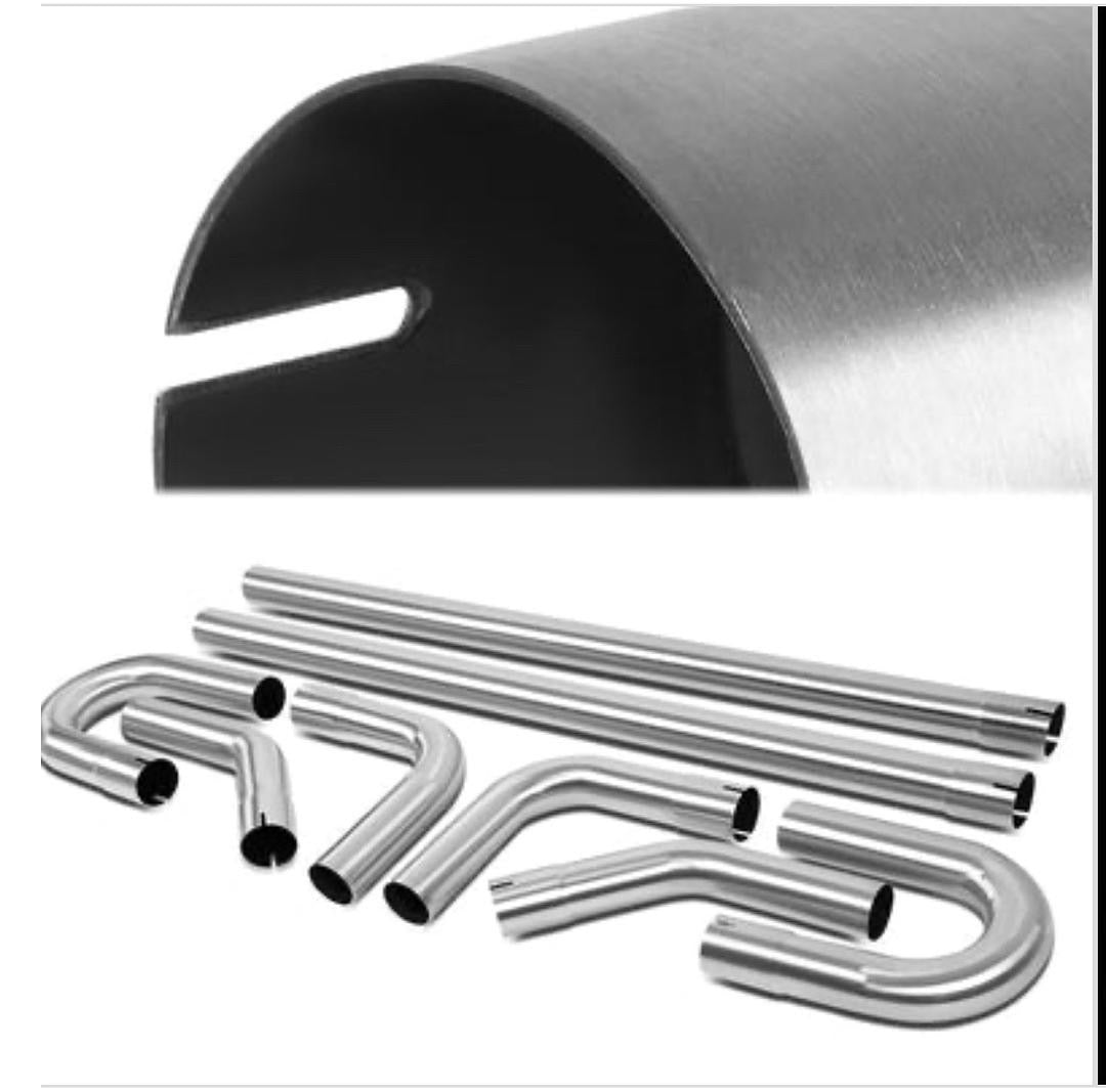 8-Pieces 2.5 In. OD Custom Mandrel-Bends Exhaust Pipe Kit (Stainless Steel) Ztl-25RAW-8p