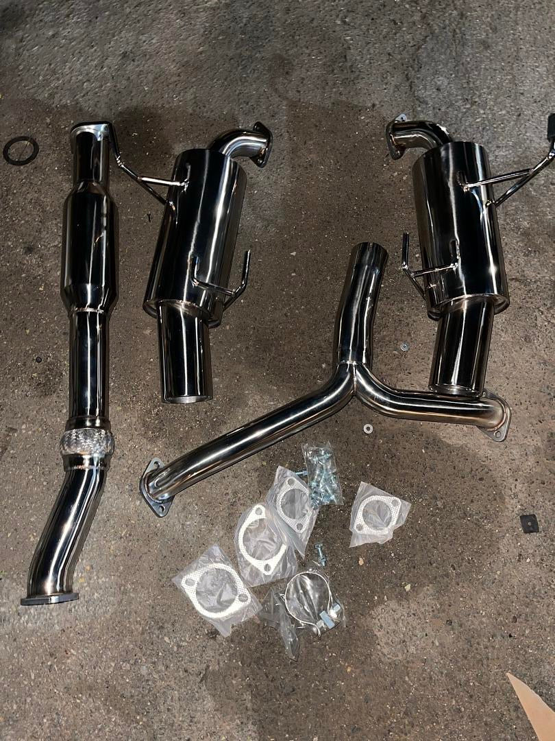 (4PC) 08-14 SUBARU IMPREZA WRX STI SEDAN STAINLESS CATBACK DUAL EXHAUST