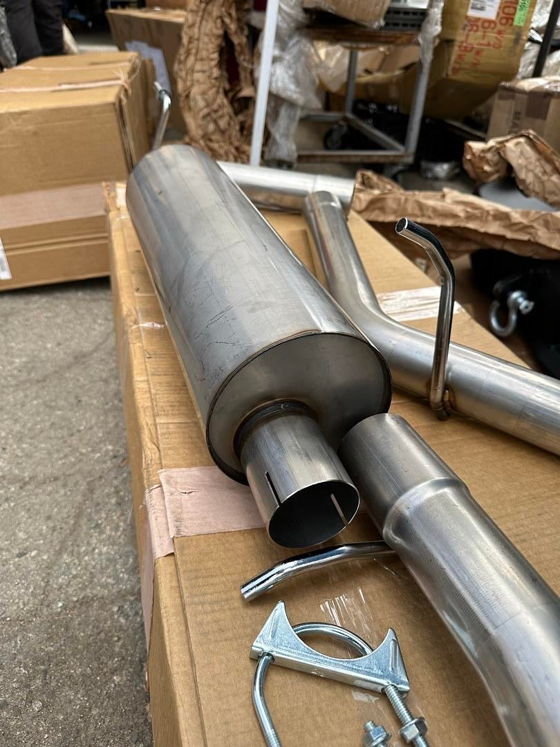 muffler catback exhaust system single tip stainless steel 07-11 Jeep Wrangler CBE-JW072D-38L