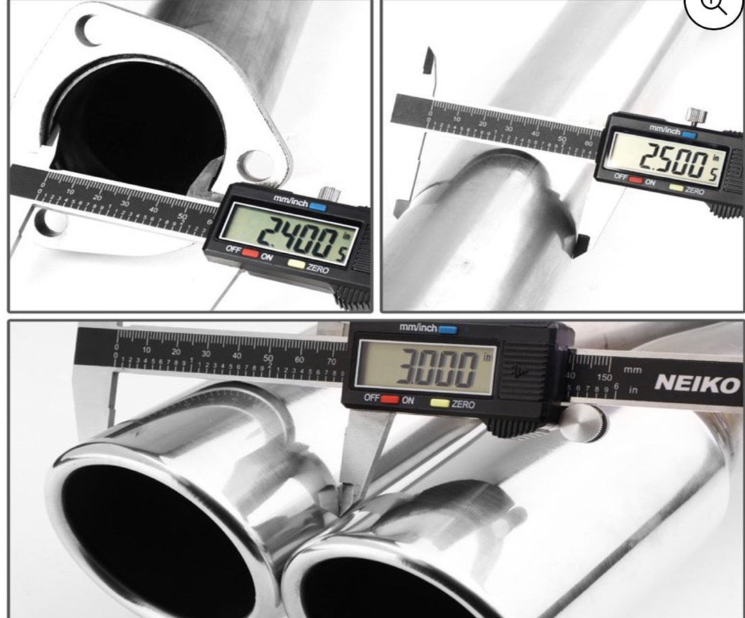4" Dual Round Muffler Tip Catback Exhaust System 97-01 Audi A4 3DR/4DR 1.8L Turbo FWD CBE-AUDIA497-F-18L