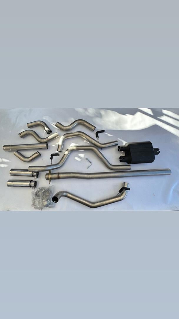 3.5" Stainless Steel Cat-Back Exhaust System Compatible with F-150 2.7L 3.5L 5.0L 15-20, Excludes Standard Cab Models 6.5' Bed CBE-UR-017