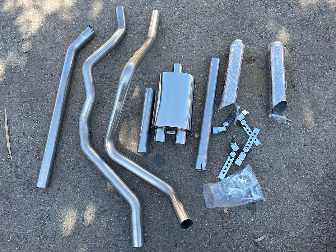 04-08 FORD F-150 SUPER CAB & SUPER CREW CAB MODELS WITH 4.6L / 5.4L V8 DUAL 3.5-INCH SLANT TIP CATBACK EXHAUST
