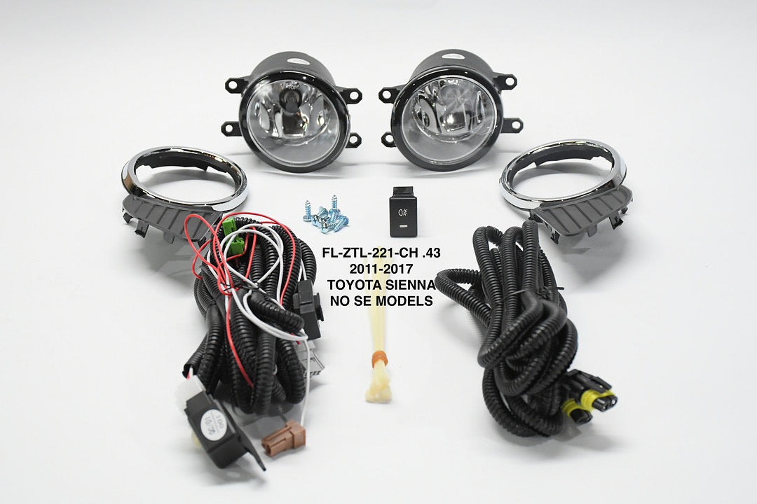 11-17 Toyota Sienna Front Bumper Amber Fog Light With Switch Side Enhance Visibility FL-ZTL-221-Am